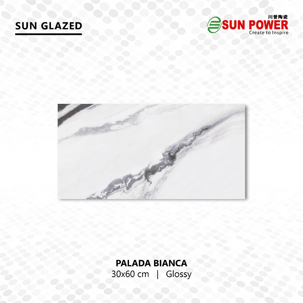 SUN POWER Palada Bianca 30x60 Glossy – Keramik Tiles (Sun Glazed Tiles) Lantai & Dinding Sun Power C