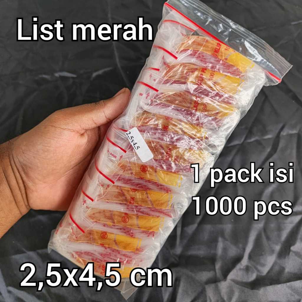 PLASTIK Klip Kecil Tebal 2,5x4.5cm Klip Kecil List Merah