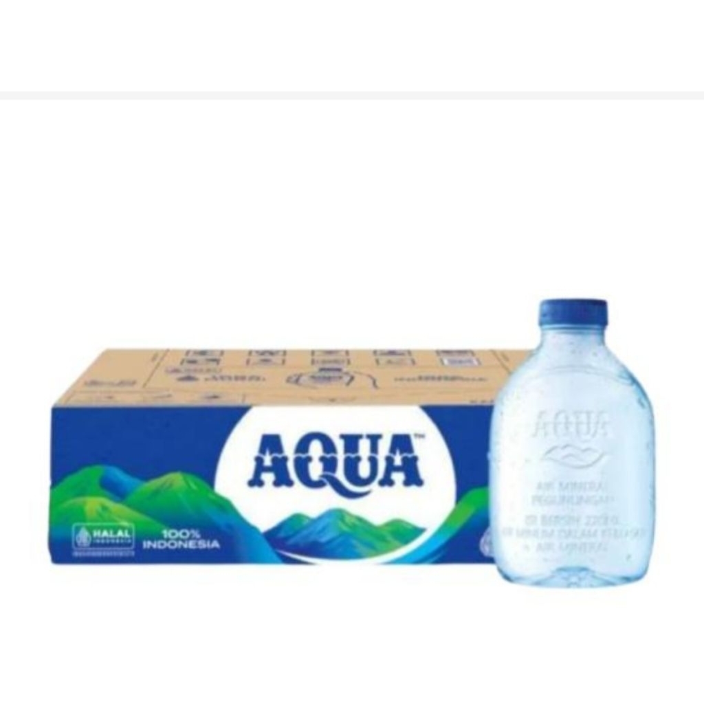 Air Mineral AQUA Botol Mini 220ml 24 Botol