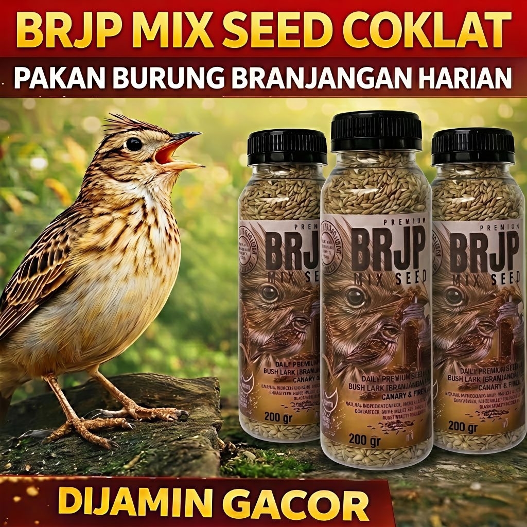 Milet Mix Seed BRJV Branjangan 200g Pakan Burung Harian Penggacor Burung Pemakan Biji Br Kenari Blac