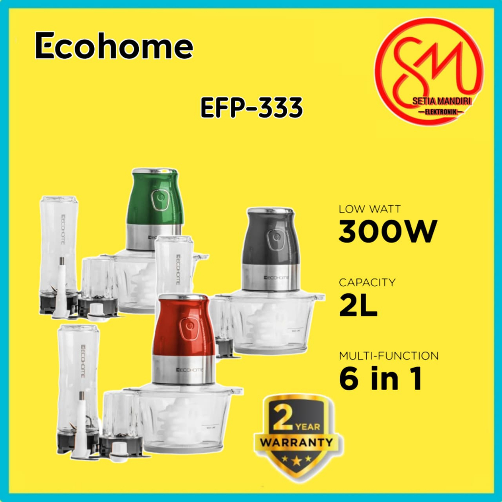 ECOHOME Food Processor 7 in 1 EFP333 Chopper Blender Smoothies and Garlic Peeler