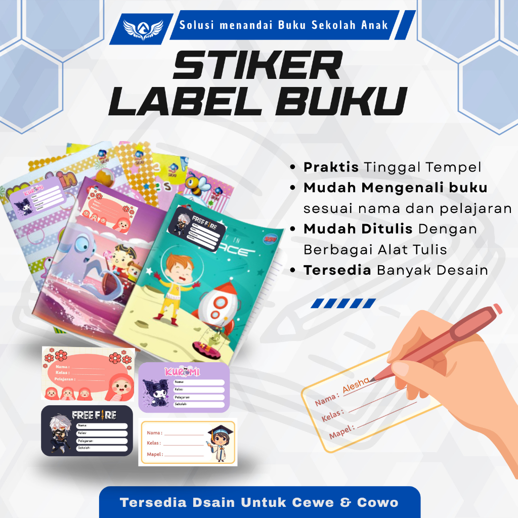 (20pcs) stiker buku pelajaran, stiker buku sekolah, label buku pelajaran, stiker bontak, stiker labe