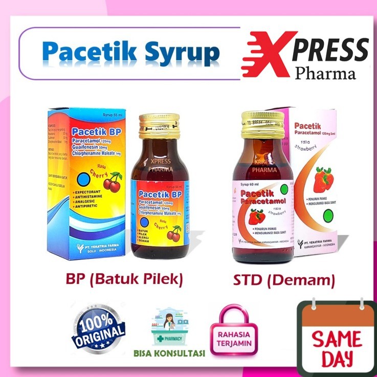 XPRESS  PACETIK STD / BP Syrup Obat Batuk Pilek Demam Anak Pacetic Sirup Zs