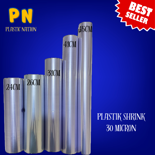 Plastik Segel Shrink Wrap 15kg Tebal 30micron Ukuran 24-100cm Untuk Packing