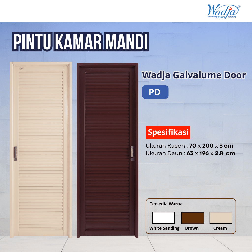 Pintu Kamar Mandi Galvalum Wadja PD Minimalis Elegan Fullset Kusen