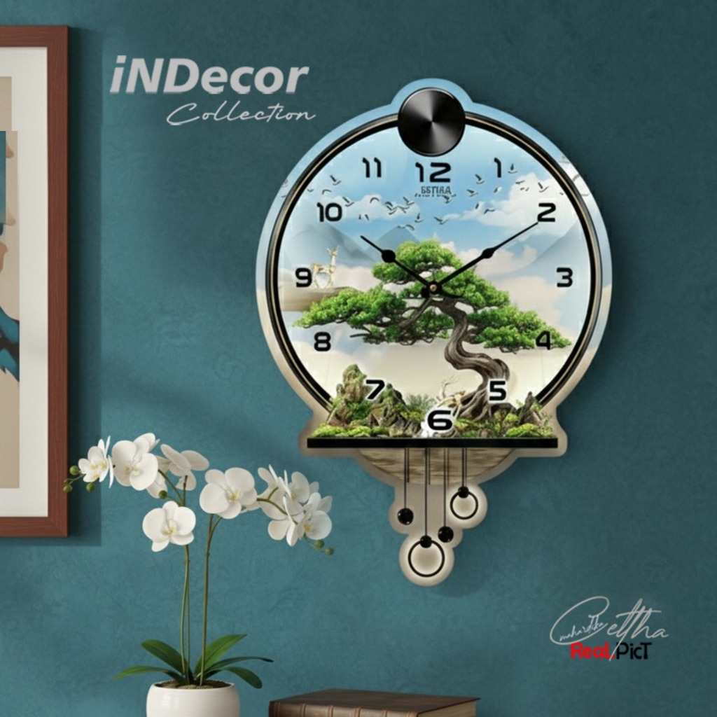 Jam Dinding Ukir AESTHETIC  Hiasan dinding Ruang tamu kamar tidur