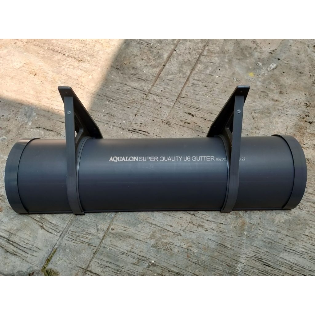 Slazybloom Talang Air Pvc Oval 6 Inch Aqualon Panjang 1 Meter Set / Talang Air Pvc Setengah