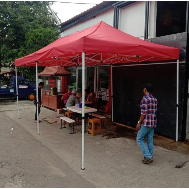 Tenda Lipat Premium 3x6 Besi Putih 1,2 mm / Tenda Lipat 3x6