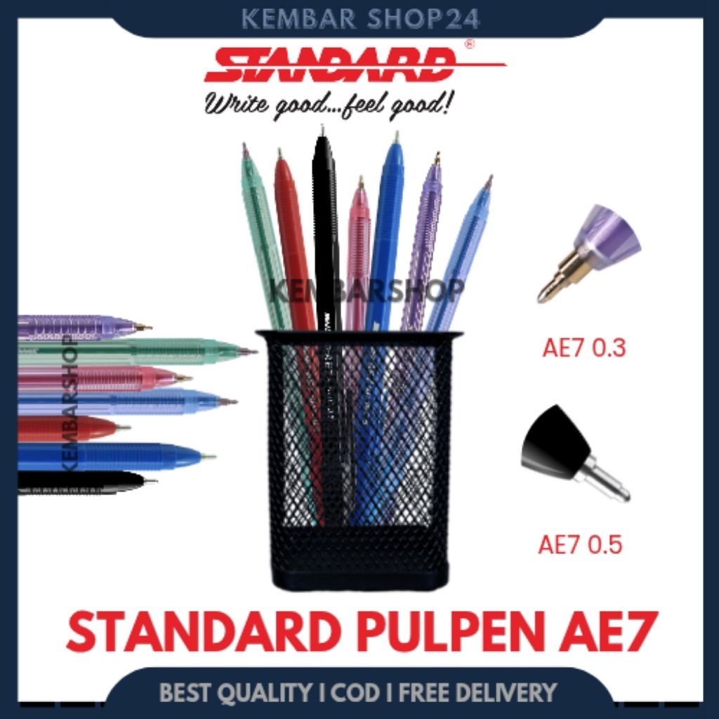 Pulpen Standard AE7 0.5 & 0.3 Tinta Alat Tulis Satuan