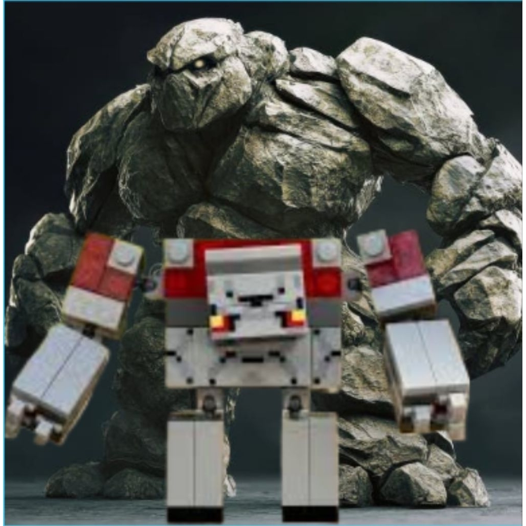 figure golem batu merah figure golem figure monster fantasy