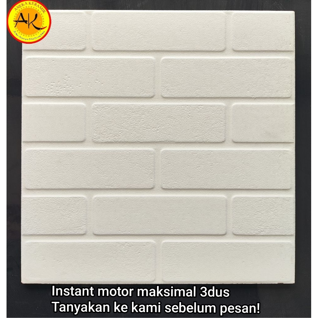 Keramik Lantai Teras Garasi Dinding Kasar Motif Bata Putih Timbul Matt 40x40 Bricko Bianco