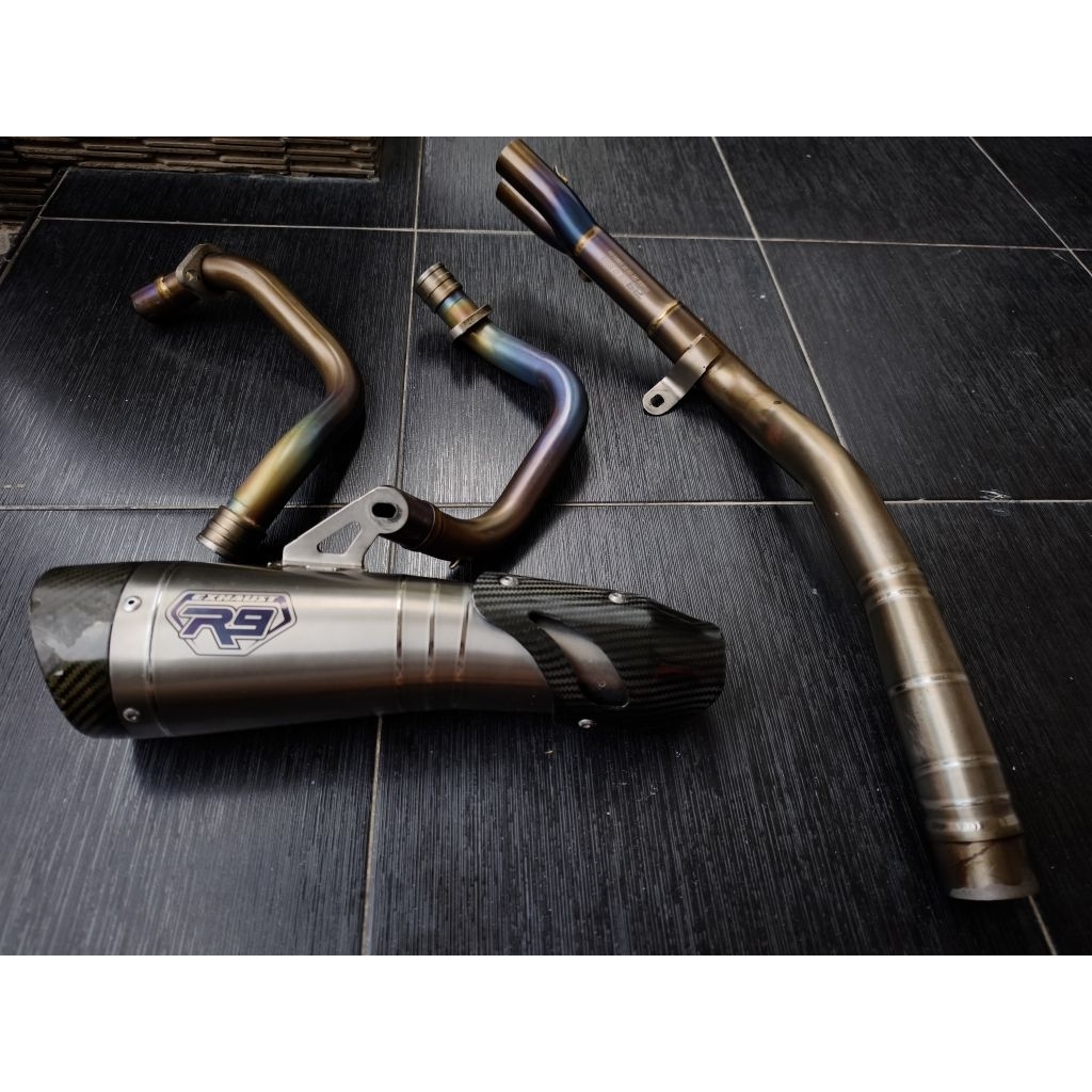 knalpot r9 h2 titanium full sistem cbr 250rr