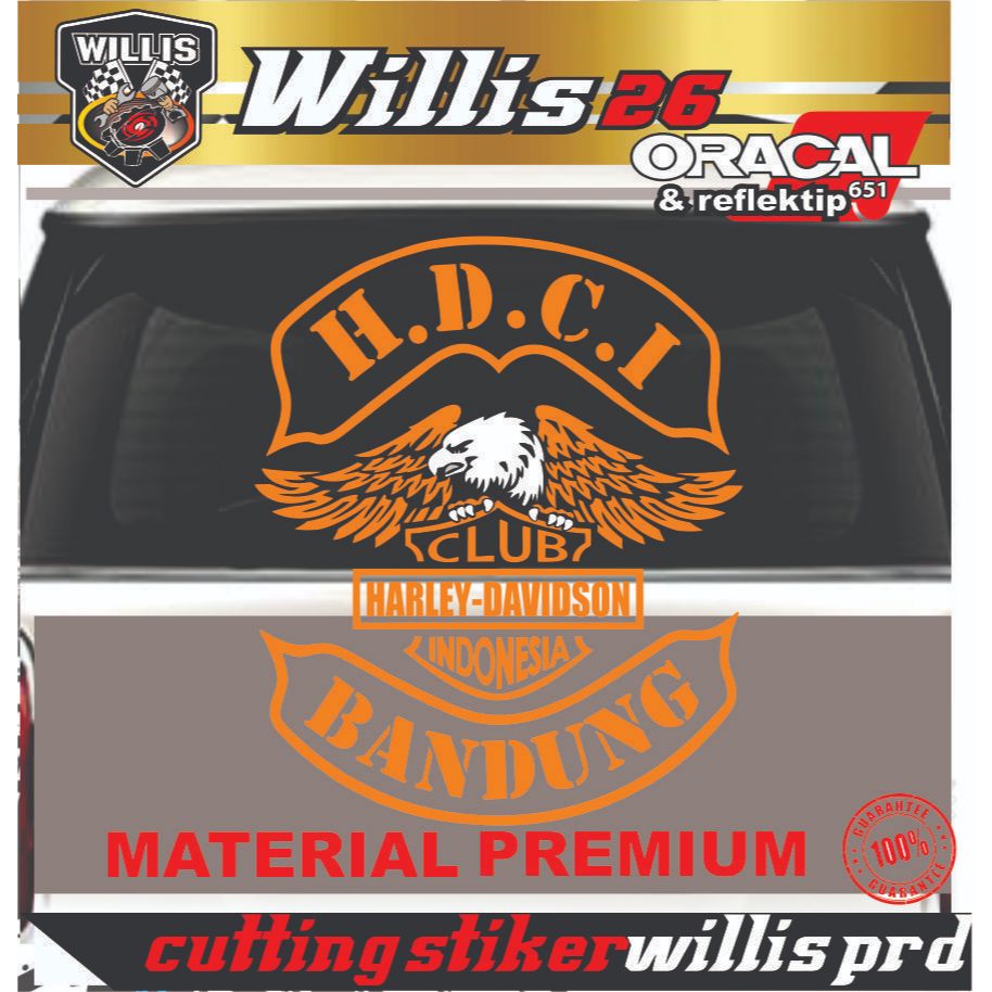 Stiker harley davidson HDCI Bandung kaca mobil Bandung terbaru hdci bandung
