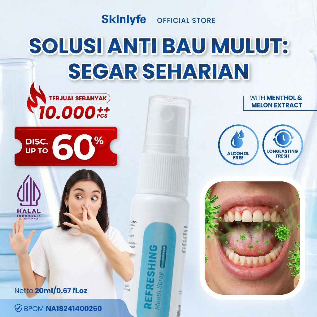 Skinlyfe Mouthspray Bau Mulut Semprotan Anti Bau Mulut Pencegah Bau Mulut Semprot Bau Mulut Bau Gigi