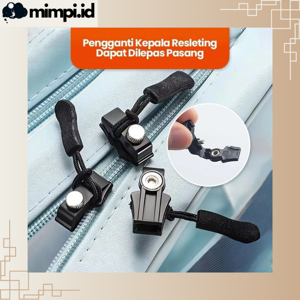 Penarik Resleting / Pengganti Kepala Resleting / Zipper Puller