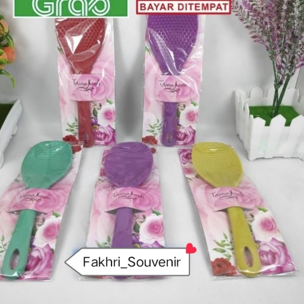 souvenir 100pcs centong tebal kemasan alas Shabby souvenir pernikahan centong nasi centong magic com
