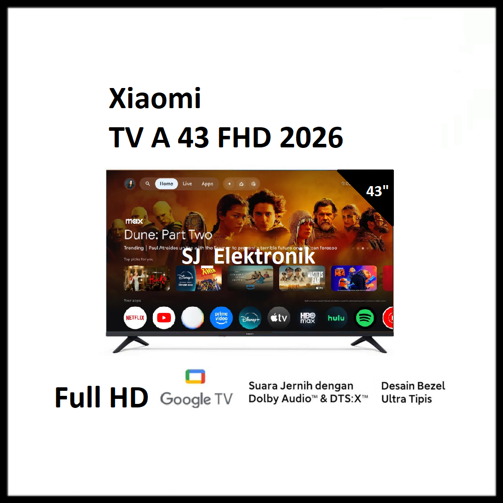 Xiaomi 43 A 2026 Full HD Google TV | MI Smart TV 43 Inch FHD Dolby Audio