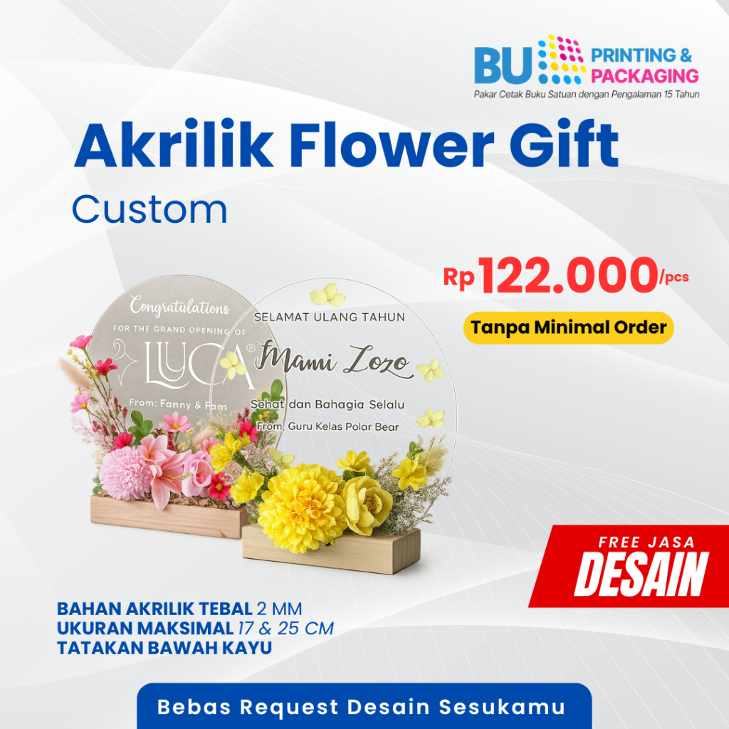 Papan Bunga Akrilik Custom | Seserahan Akrilik Custom | Akrilik Flower Gift | Grand Opening Gift