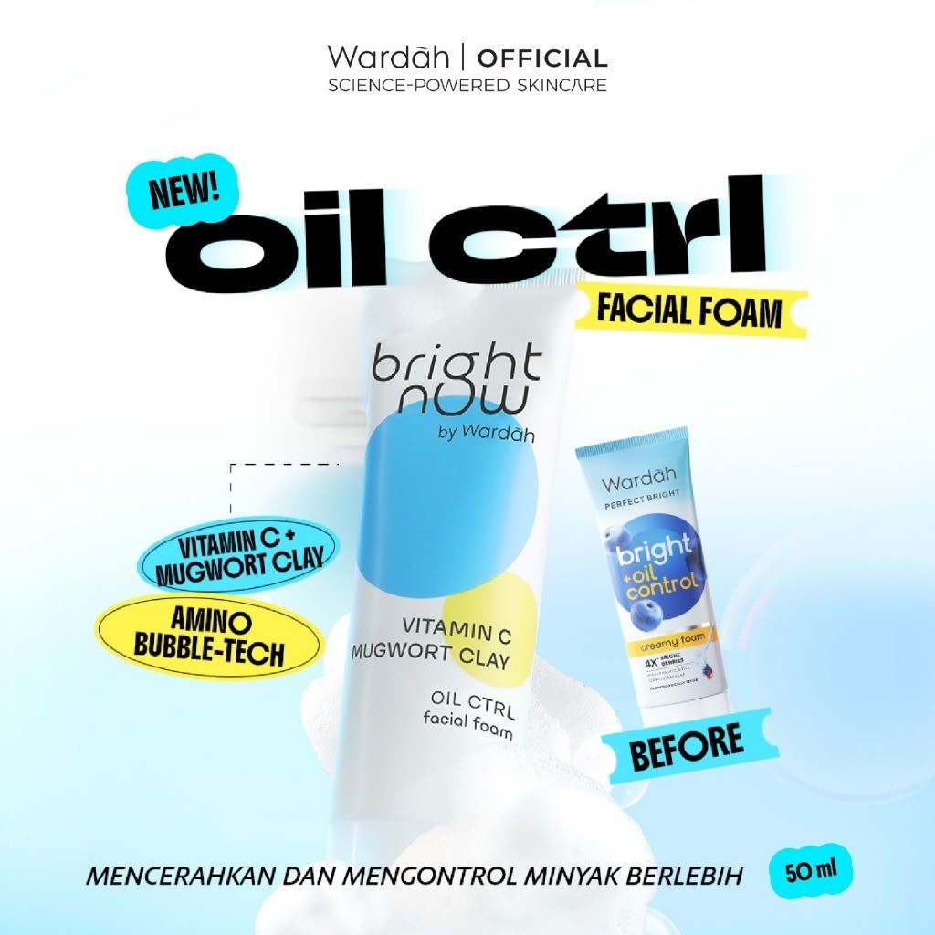 Wardah Perfect Bright NOW Creamy Foam Brightening + Smoothing | 50ml | 100ml - Facial Wash - ORIGINA