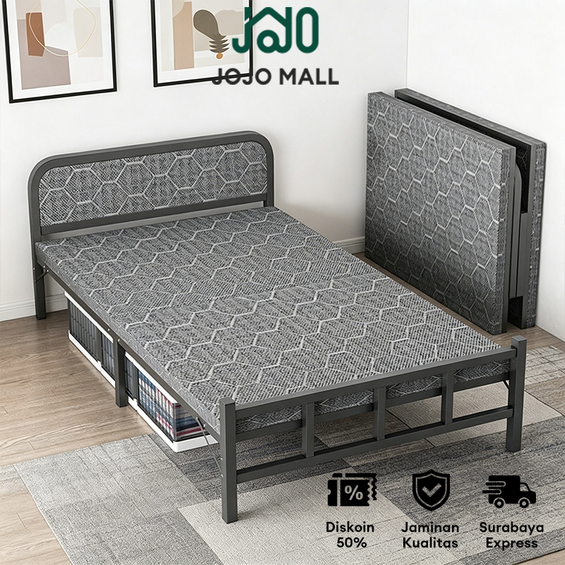[Surabaya Express]Ranjang Lipat Tempat Tidur Lipat Folding Bed Kasur Lipat Portable Besi Tidak Perlu