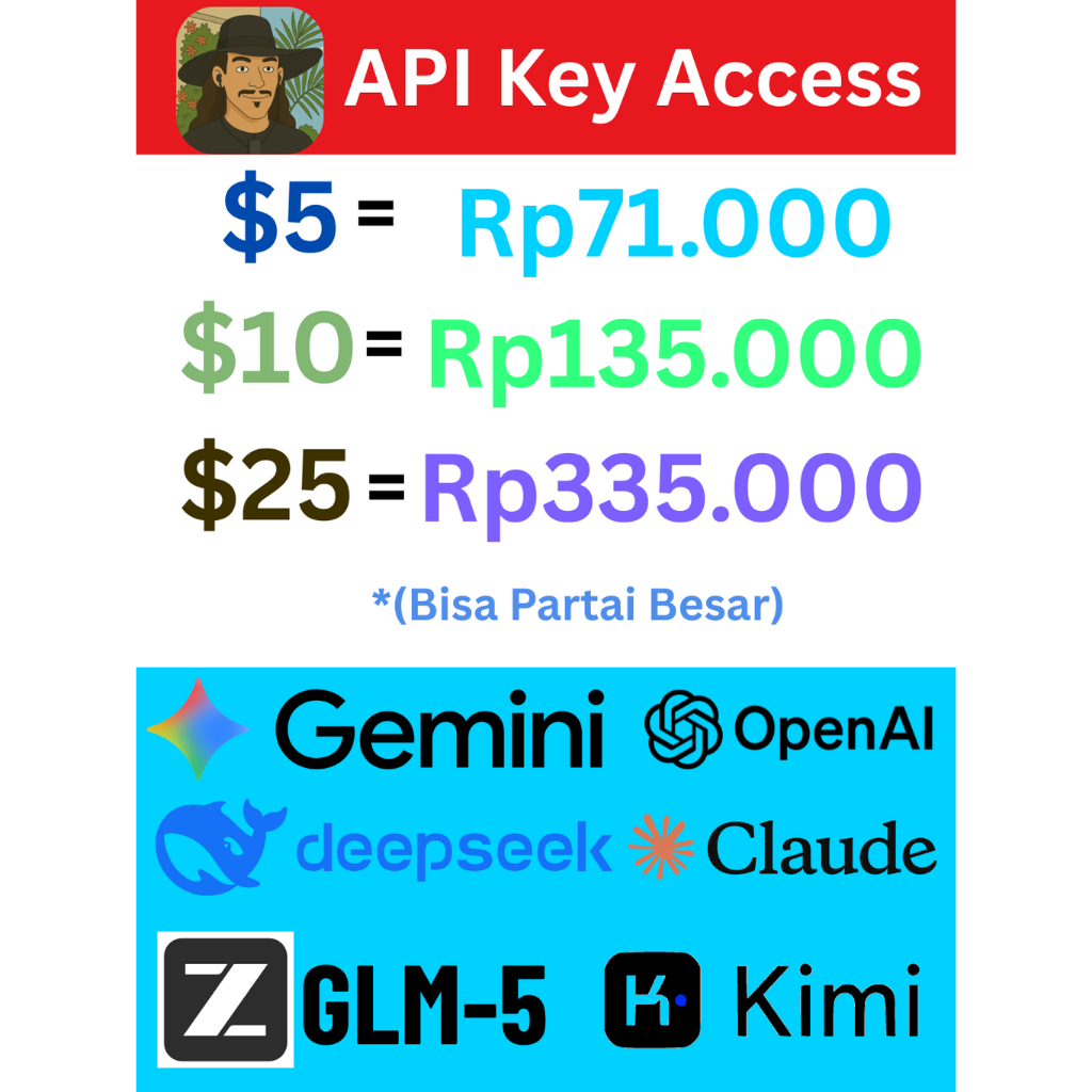 AI Api Key Access support OpenAI, Gemini, Claude, dan Deepseek, GLM-5, Kimi dll. By KoboiLLM, mirip 