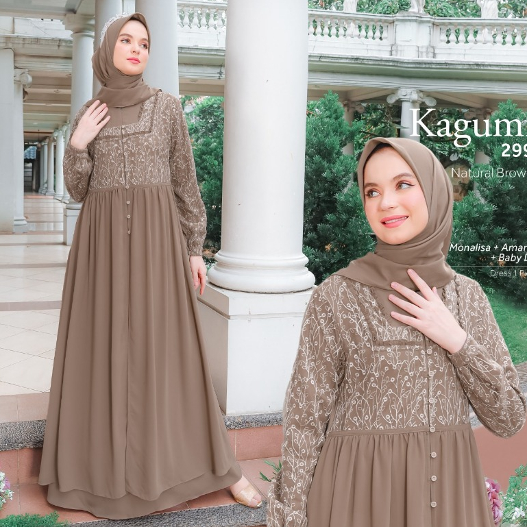[PROMO] Couple Gamis Pesta Ibu dan Anak KAGUMI 299 NATURAL BROWN / KAGUMI KIDS 150 (ETHICA MATARAM)