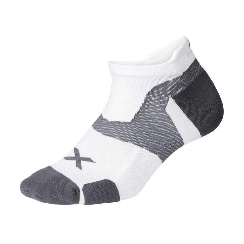 Ratu Diskon 2XU Vectr Cushion No Show Compression Sock UA5043e-WHT/GRY