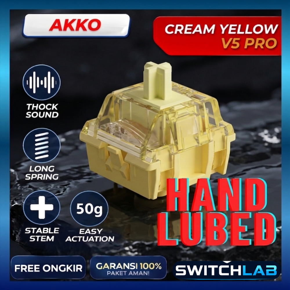 Akko Cream Yellow Pro Hand-Lubed Switch | Smooth No Scratch Linear 50g