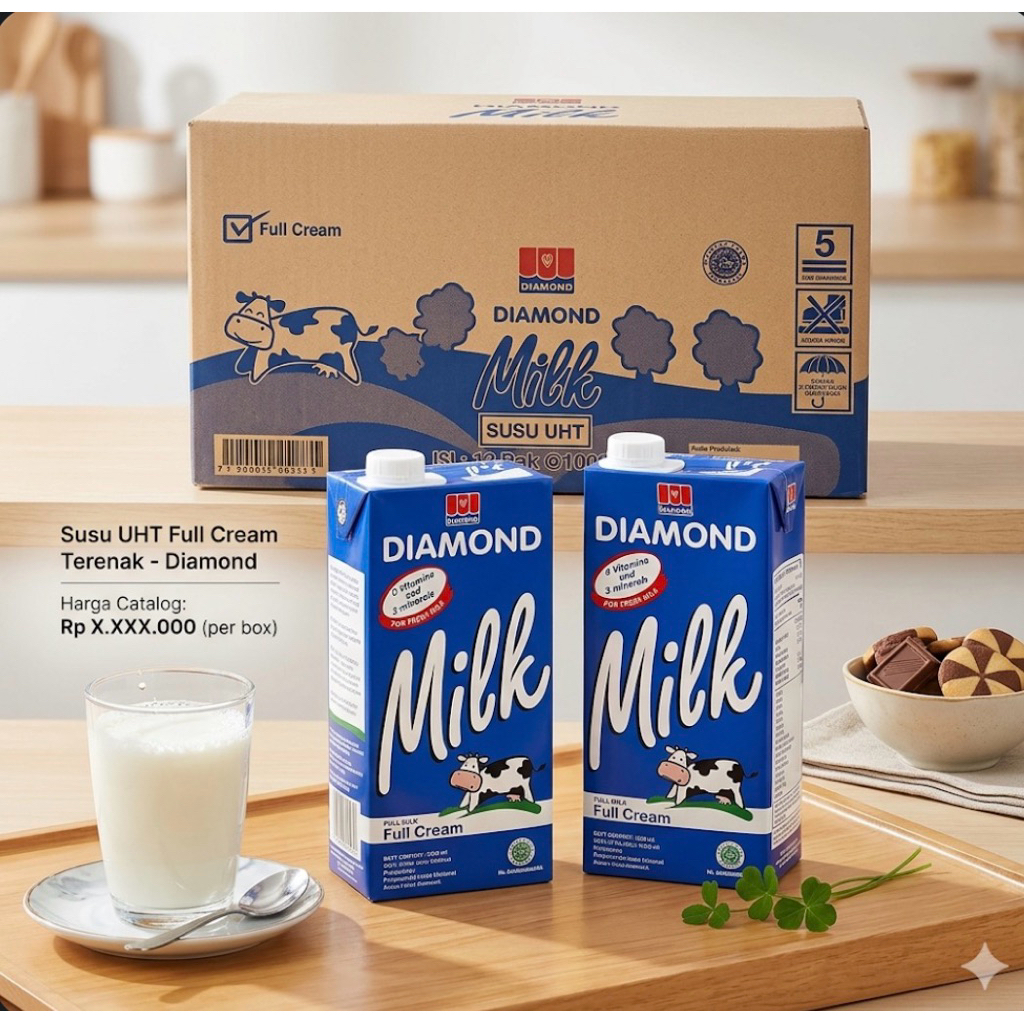 SUSU UHT DIAMOND 1Liter x 12 [DUS]