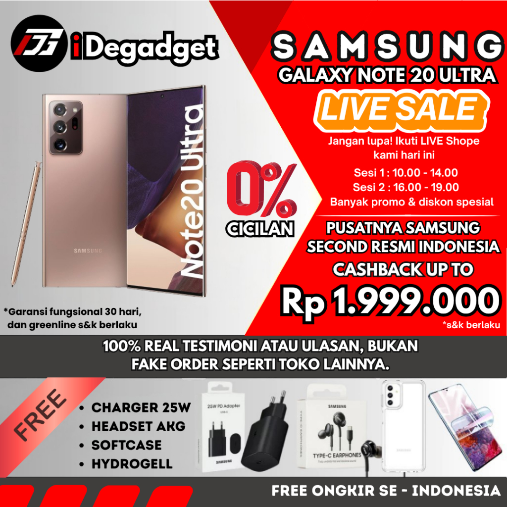 SEIN Samsung Galaxy Note 20 Ultra 5G 12/512GB | Note 10+ Plus 8/256GB Second Fullset Original Resmi
