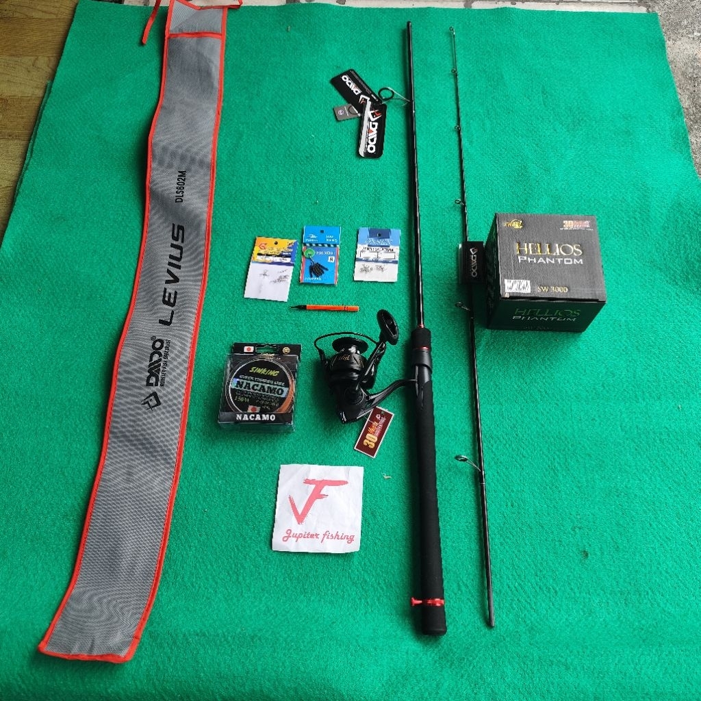 Joran Pancing satu set daido levius 602 reel exori hellios phantom SW