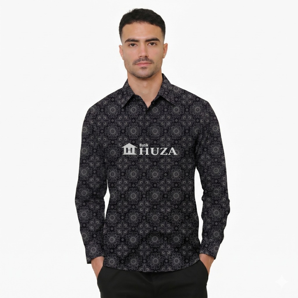 BATIK HUZA - KEMEJA BATIK LENGAN PANJANG JUMBO KEMEJA AKANDRA JUMBO
