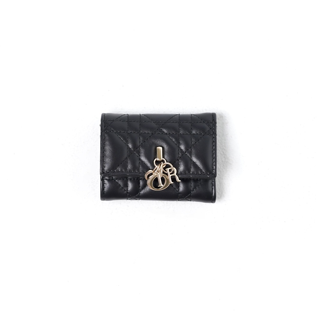 Dompet CD MY DIOR BLACK LEATHER TRIFOLD WALLET 100% ORIGINAL