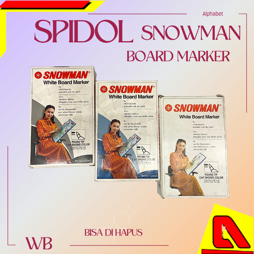SPIDOL WHITE BOARD MAKER SNOWMAN/ SPIDOL SNOWMAN ISI 12 PCS 1 PAK