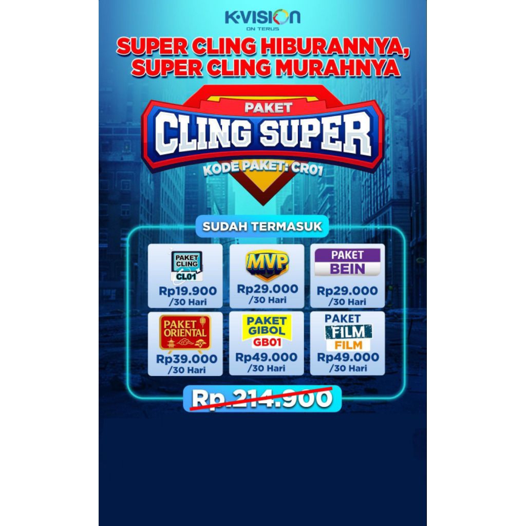 Voucher Paket K Vision Cling Super K-Vision 180 / 360 hari