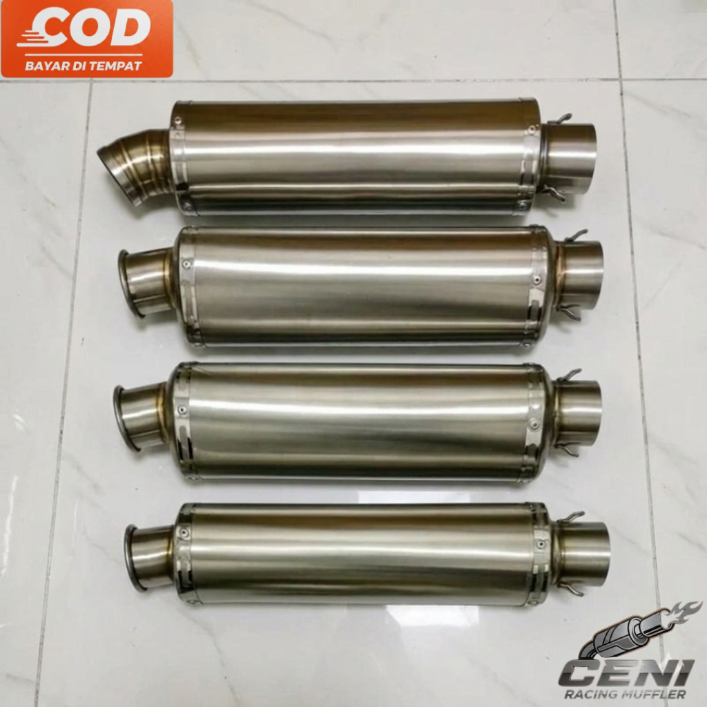 selencer knalpot polos oval bulat