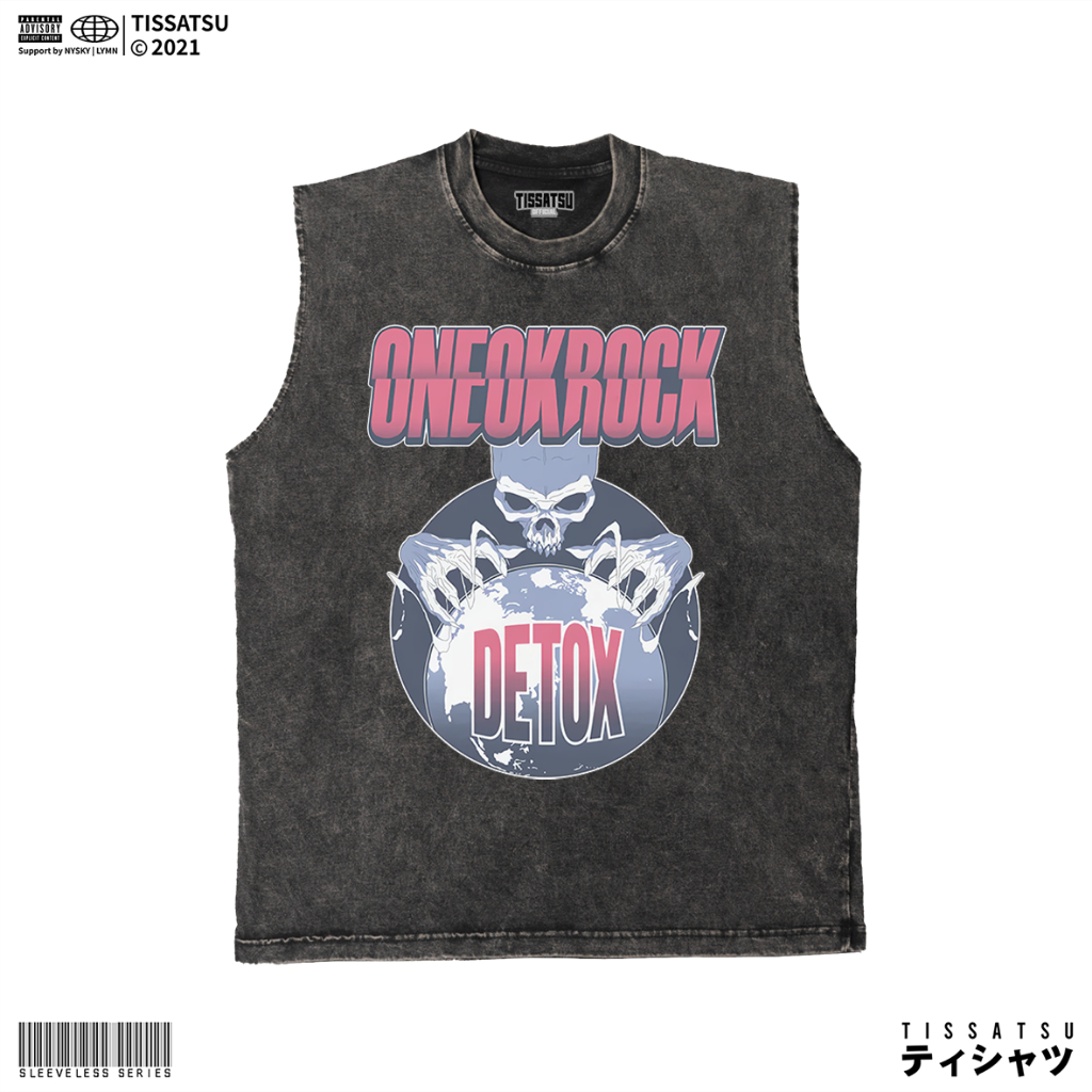 TISSATSU Kaos Singlet ONE OK ROCK Oversize / Sleeveless Band Washed OOR-7