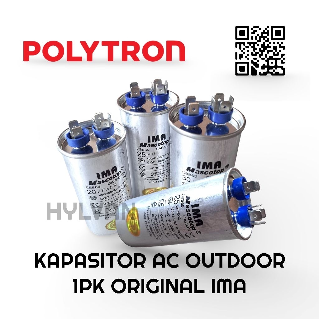 KAPASITOR AC OUTDOOR POLYTRON 1 PK ORIGINAL IMA