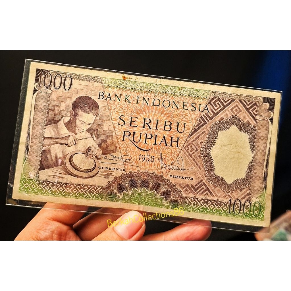 1000 rupiah seri pekerja tahun 1958 ada repair