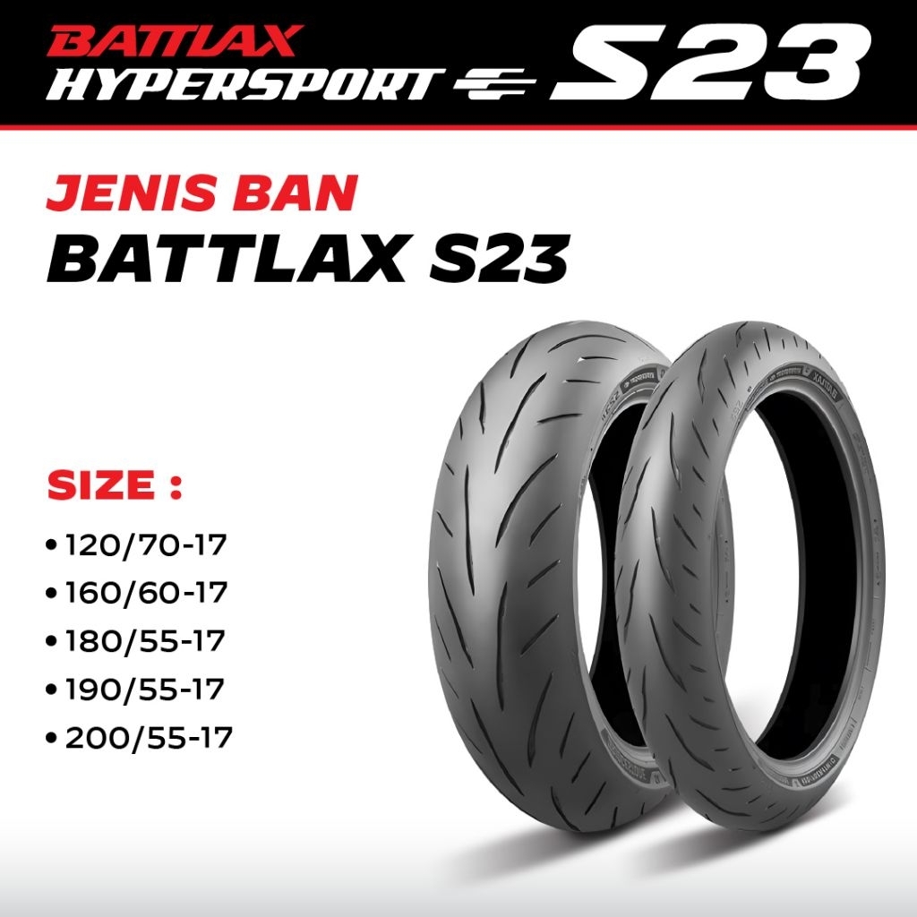 Ban Battlax S23 120/70-17 160/60-17 180/55-17 190/55-17 200/55-17 T/L HYPERSPORT