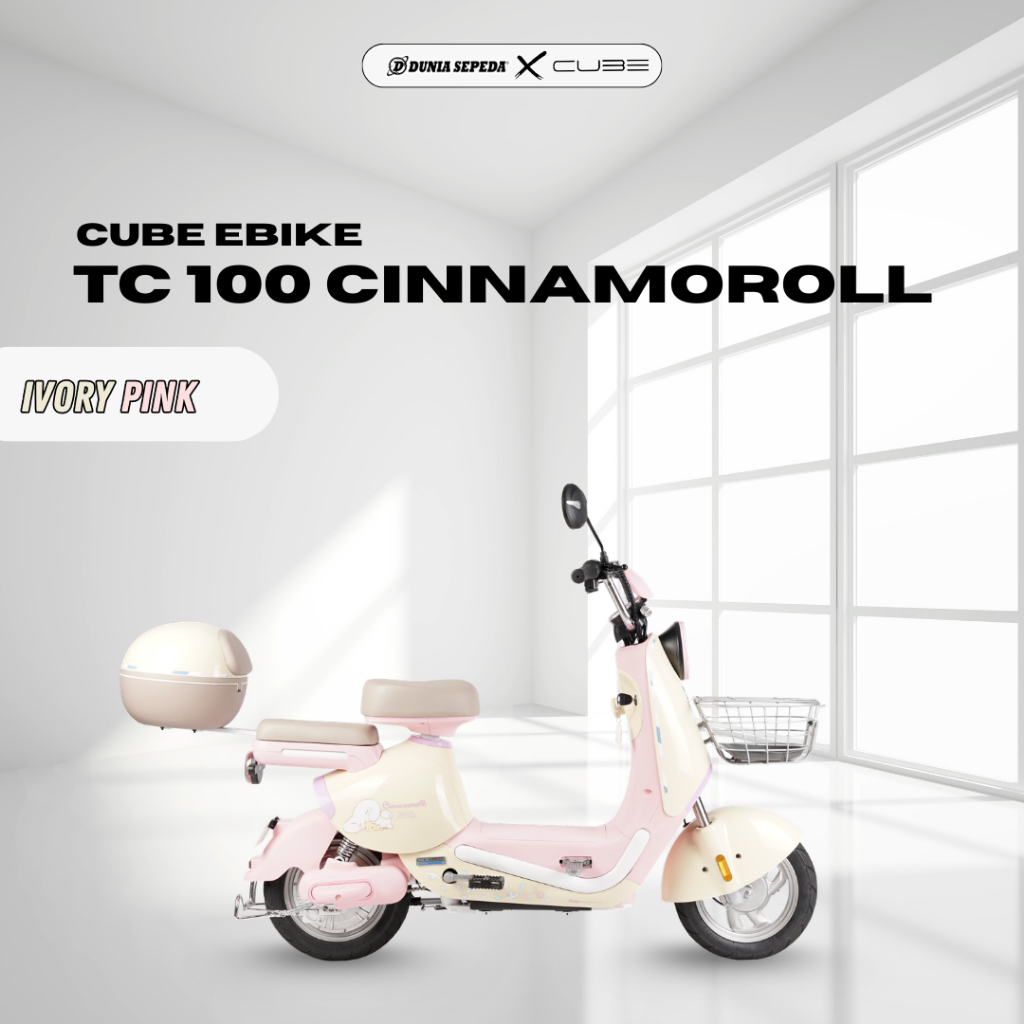 SEPEDA LISTRIK KARAKTER HELLO KITTY CUBE TC 100 CEWEK