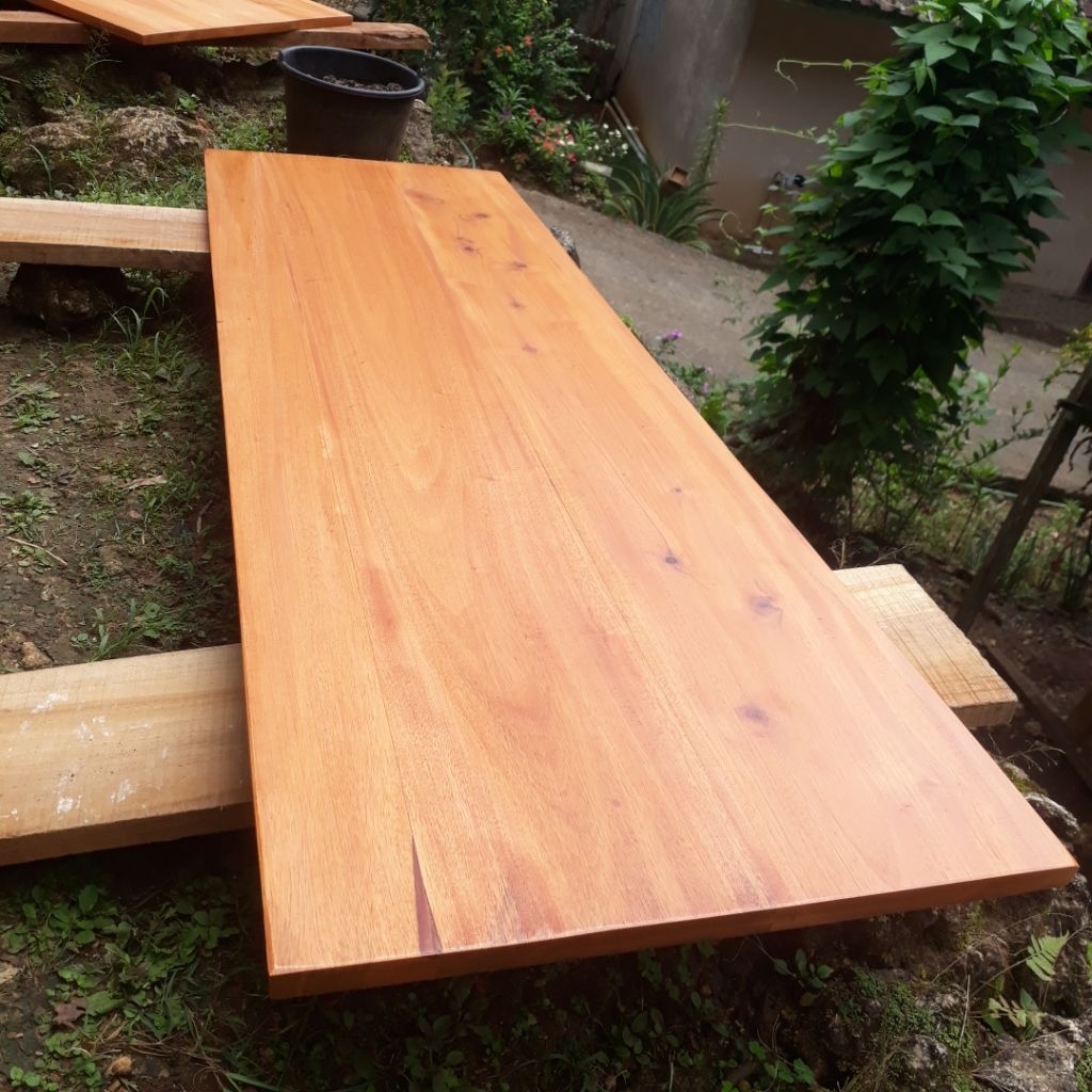 Papan Ambalan Daun Meja kayu mahoni