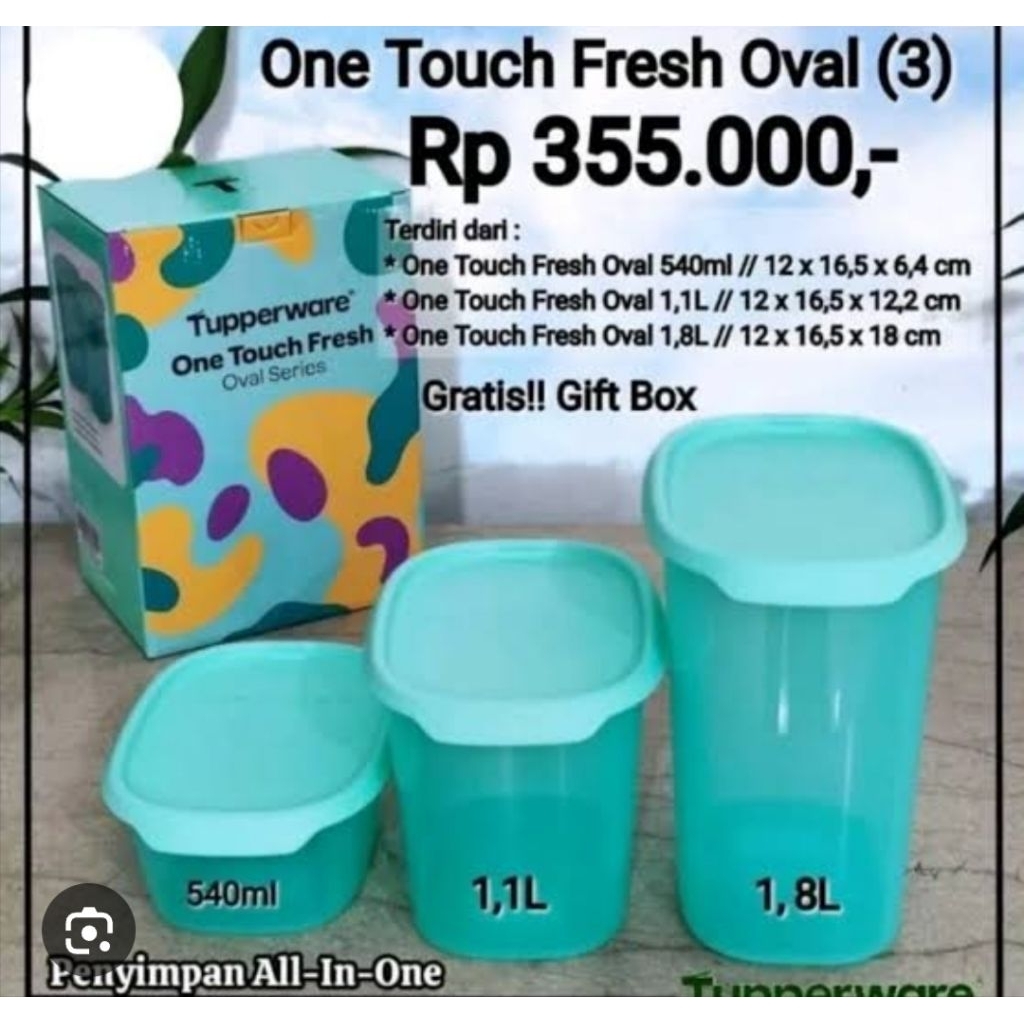 one touch fresh oval tupperware