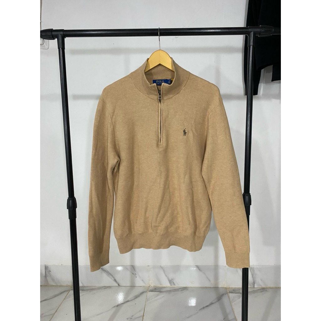 half zip knit mesh sweater polo ralph lauren second