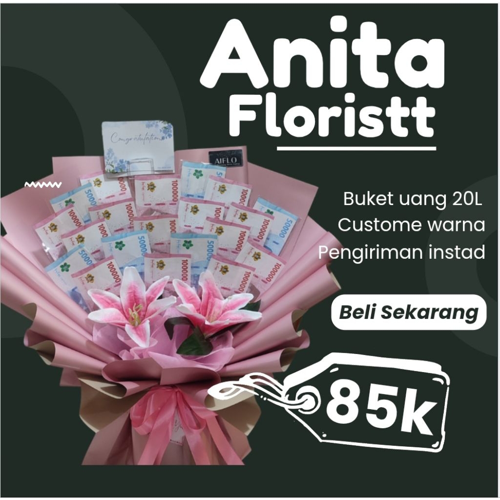 Kerangka Buket Bunga Uang Kosong 20Slot -, Kartu Ucapan Kosong,