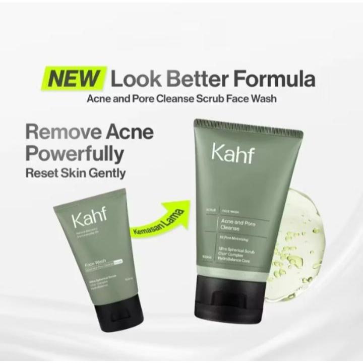 Kahf Acne Pore Cleanse Face Wash Daily Scrub - Man 100ml