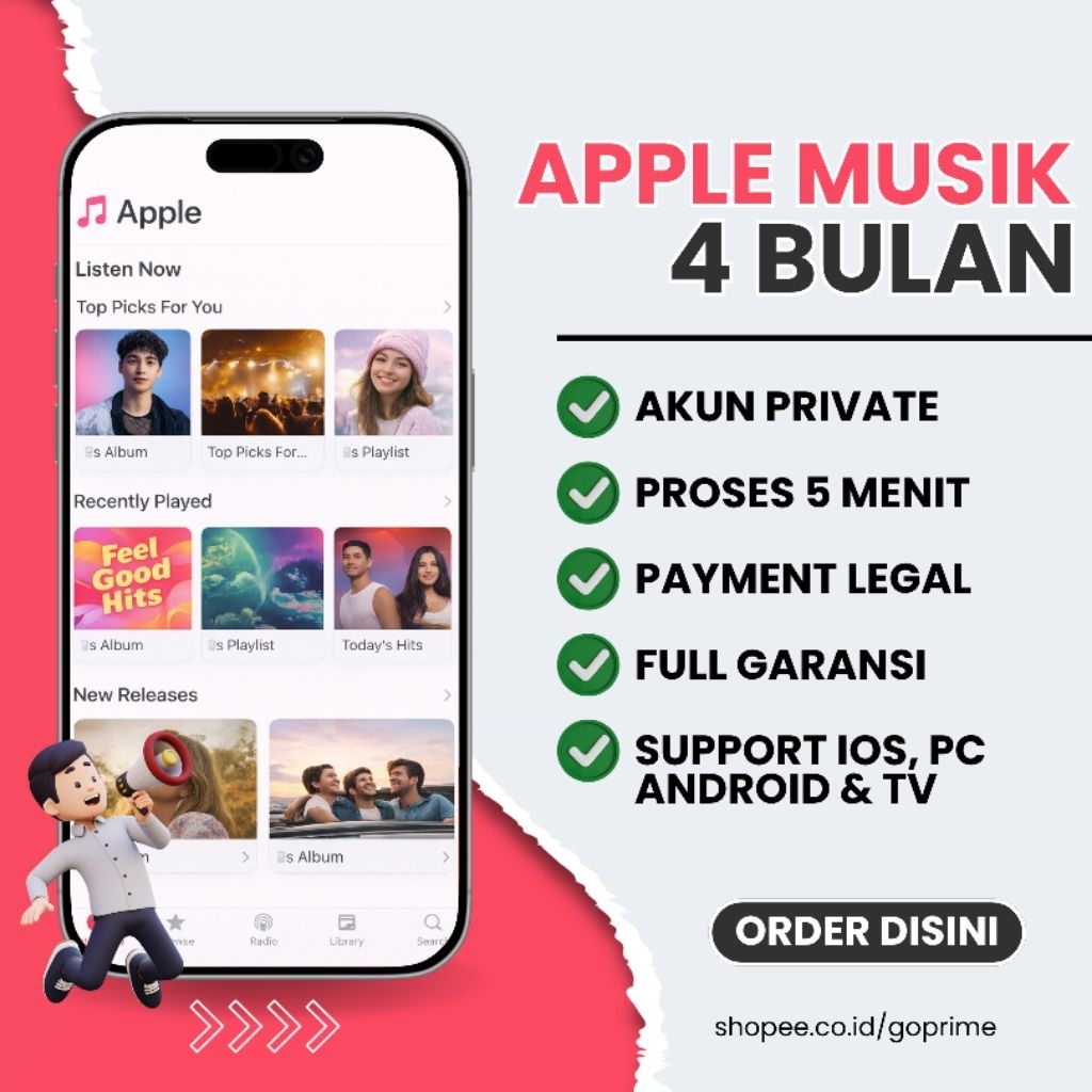 PROMO APPLE MUSIC 3 BULAN AKSES PRIVATE BISA AKUN PRIBADI BEBAS IQLAN PROSES CEPAT BERGARANSI