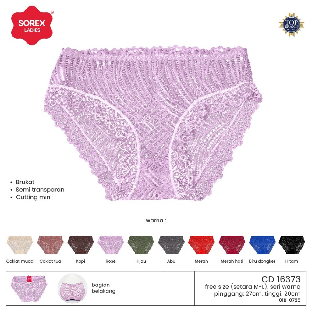 Sorex Sexy looks Brukat Renda 16373 Celana Dalam Wanita Mini free size ( setara M-L)