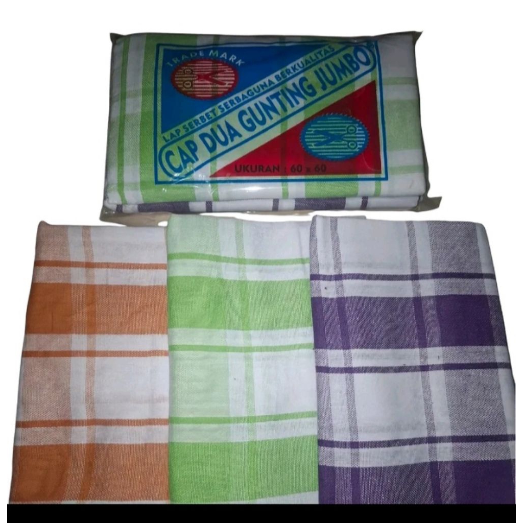 Serbet Dapur 6PcsKotak-Kotak Aesthetic Tebal 60x60cm