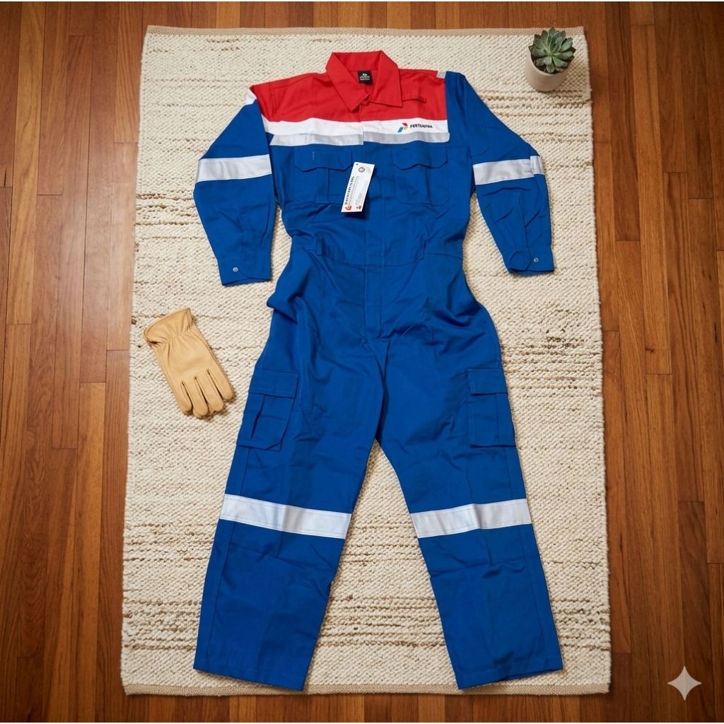 Baju Safety Coverall Pertamina Nomex IIIA Tahan Panas & Api Wearpack Kerja Lapangan/Baju Coverall Pe